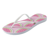 Tongs Motif joli pastèque rose (Incliné)