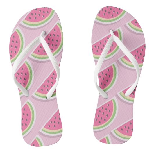 Tongs Motif joli pastèque rose (Semelle)