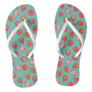 Tongs Motif mignon de fraise d'été