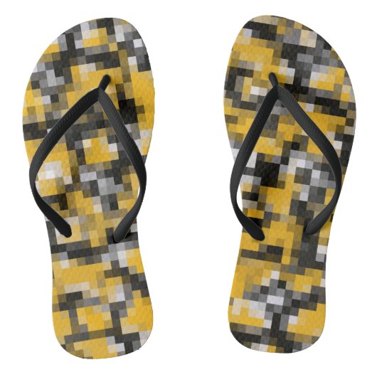 Tongs Motif moderne en mosaïque jaune moderne (Semelle)