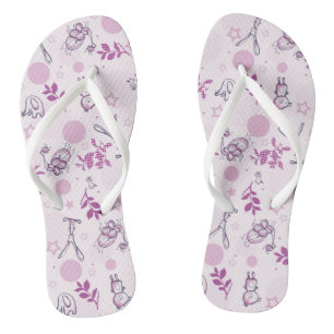 Tongs motif montrant les animaux vintages de bébé