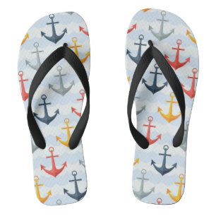 Tongs Motif nautique avec des Ancres