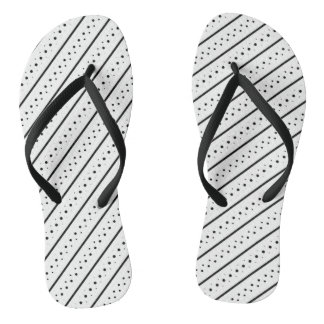 Tongs Motif noir points de géométrie de ligne