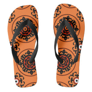 Tongs Motif orange de Suzani