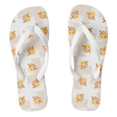 Tongs Motif orange d'illustration de hibou (Semelle)