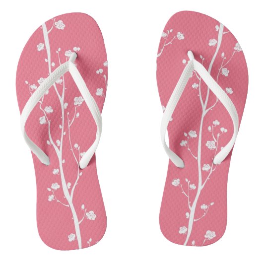 Tongs Motif oriental de fleur de prune (Semelle)