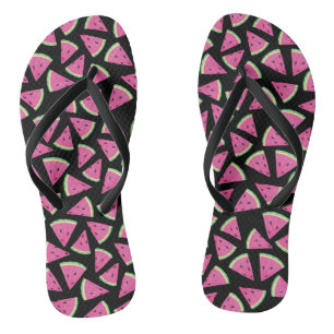 Tongs Motif Pastèque Tropical Rose