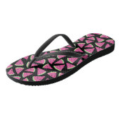 Tongs Motif Pastèque Tropical Rose (Incliné)