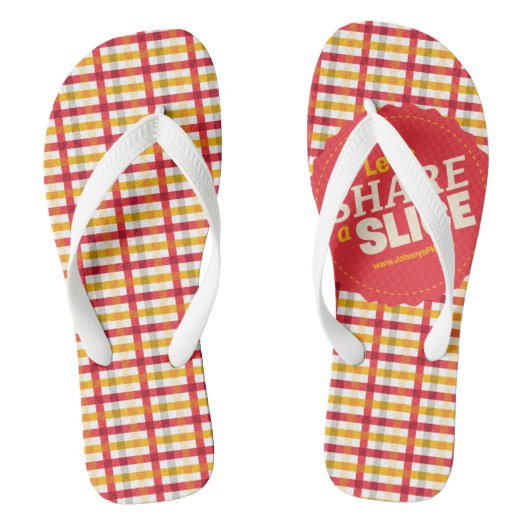 Tongs Motif plaid Partageons une tranche (Semelle)