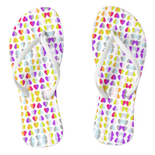 Tongs Motif Rainbow Hearts