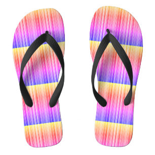 Tongs motif rayé arc-en-ciel