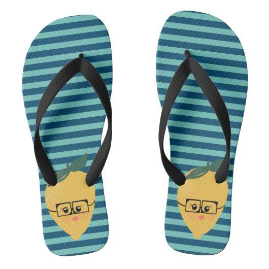 Tongs Motif rayé mignon citron (Semelle)