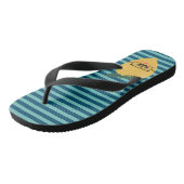 Tongs Motif rayé mignon citron (Incliné)