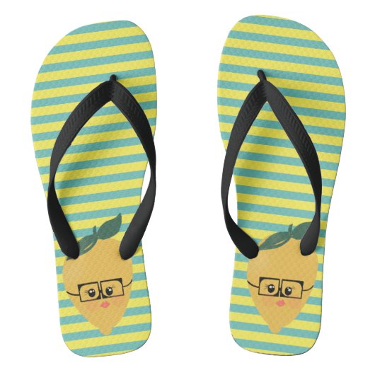 Tongs Motif rayé mignon citron (Semelle)
