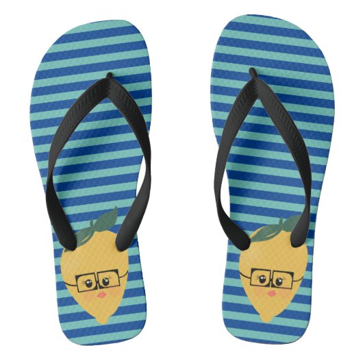 Tongs Motif rayé mignon citron (Semelle)