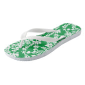 Tongs Motif répété Floral Vert Et Blanc (Incliné)