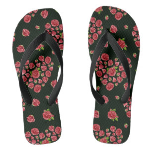 Tongs Motif Rose du coeur rouge, cadeau de la Saint-Vale