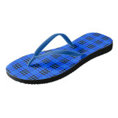 Tongs Motif Royal Blue Black Checks (Incliné)