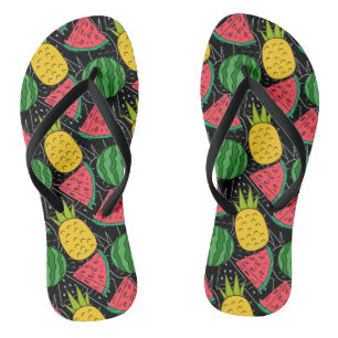 Tongs Motif sans couture de fruits   Motif de surface de
