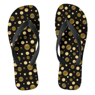 Tongs Motif sans couture Gold Polka Dot