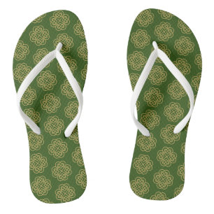 Tongs Motif Shamrock Gold Celtic