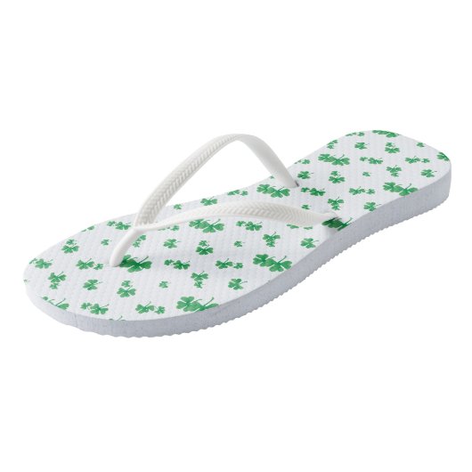 Tongs Motif Shamrock irlandais mignon (Incliné)