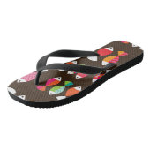 Tongs Motif sous-marin 2 de rétros poissons abstraits (Incliné)