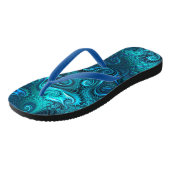 Tongs Motif spiral bleu et Turquoise Octopus Tentacles (Incliné)