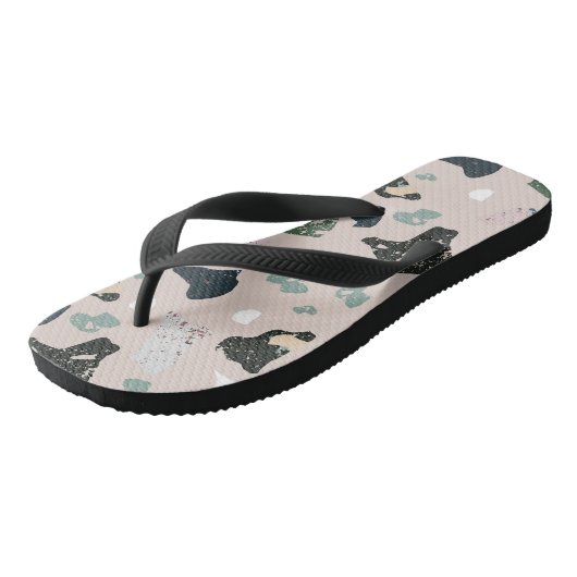 Tongs Motif Terrazzo Vert (Incliné)