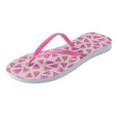 Tongs Motif trendy de pastèque tropicale rose (Incliné)