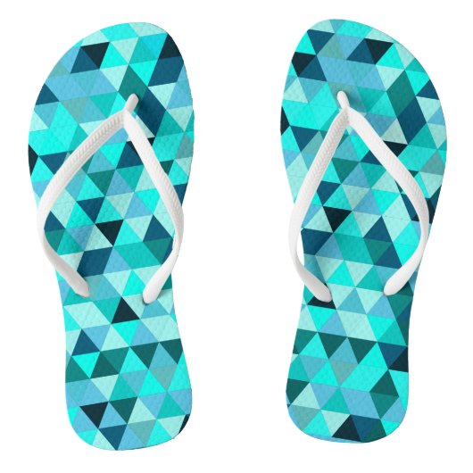 Tongs Motif Triangles Turquoise moderne (Semelle)