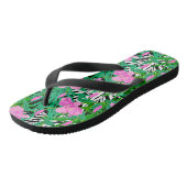Tongs Motif tropical avec des fleurs de jungle (Incliné)