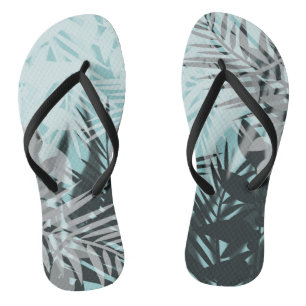 Tongs Motif tropical bleu clair