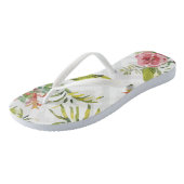 Tongs Motif tropical de neige de Noël (Incliné)
