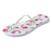 Tongs Motif tropical, Flamants roses, pastèques, Fleurs (Incliné)