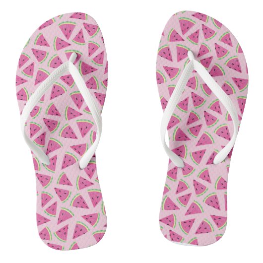 Tongs Motif Tropical Pastèque Rose Féminin (Semelle)