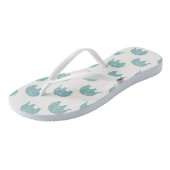 Tongs Motif Turquoise Cute Elephant (Incliné)