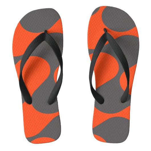 Tongs Motif vague Mod Orange Rétro (Semelle)