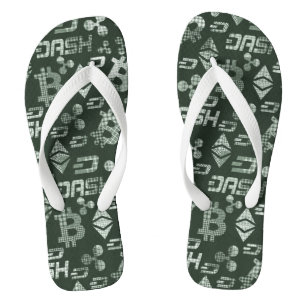 Tongs Motif vert CryptoCurrency