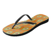 Tongs Motif vert d'avocat lumineux et d'orange de noyau (Incliné)