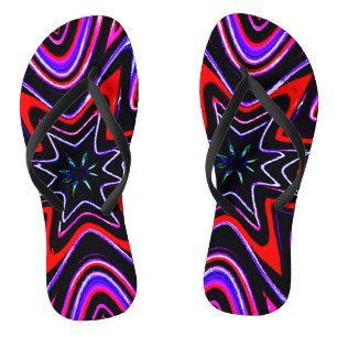 Tongs Motif Vibrant Néoons Colorés