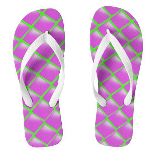 Tongs Motif violet et vert citron (Semelle)