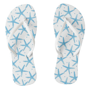 Tongs Motif Watercolor Blue Sea Stars
