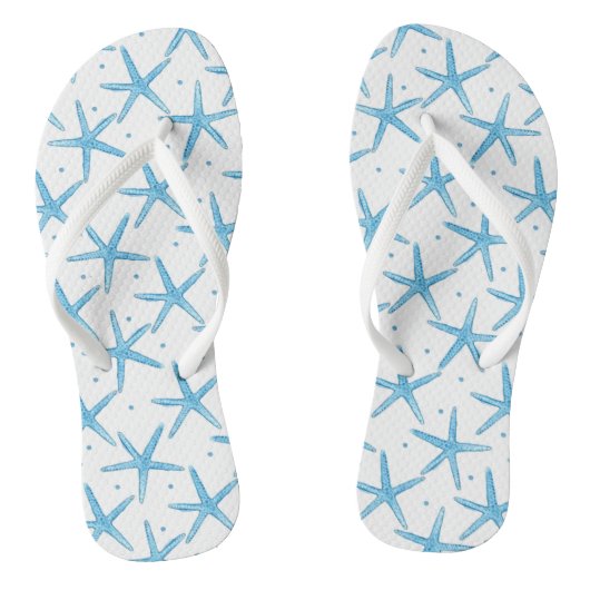 Tongs Motif Watercolor Blue Sea Stars (Semelle)