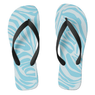 Tongs Motif Zèbre Bleu