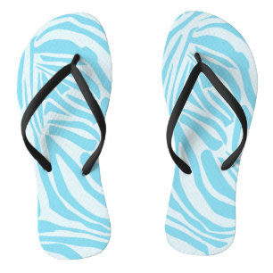 Tongs Motif Zèbre Bleu