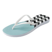 Tongs Motif Zigzag noir et blanc, Chevron, Bleu (Incliné)