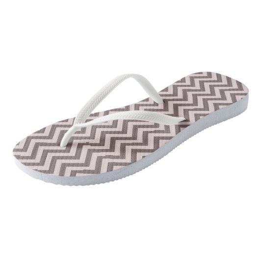 Tongs motif ZigZag rose (Incliné)