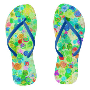 Tongs Motifs de cosmos en spirale colorés mignons