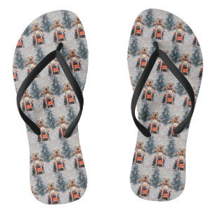 Tongs Moto à chiens Labrador Noël